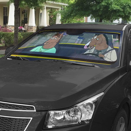 Gearhumans 3D BoJack Horseman Custom Car Auto Sunshade