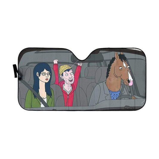 Gearhumans 3D BoJack Horseman Custom Car Auto Sunshade