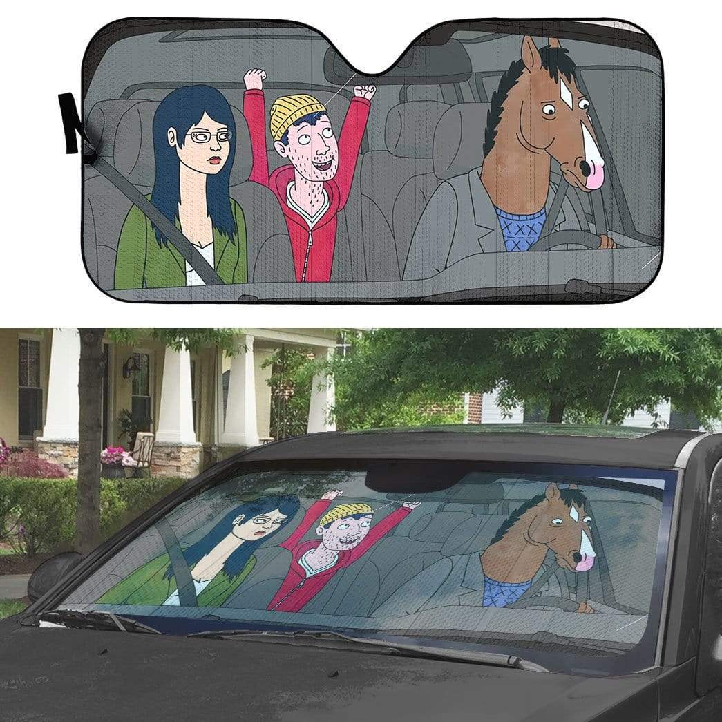 Gearhumans 3D BoJack Horseman Custom Car Auto Sunshade
