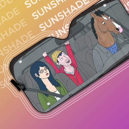 Gearhumans 3D BoJack Horseman Custom Car Auto Sunshade