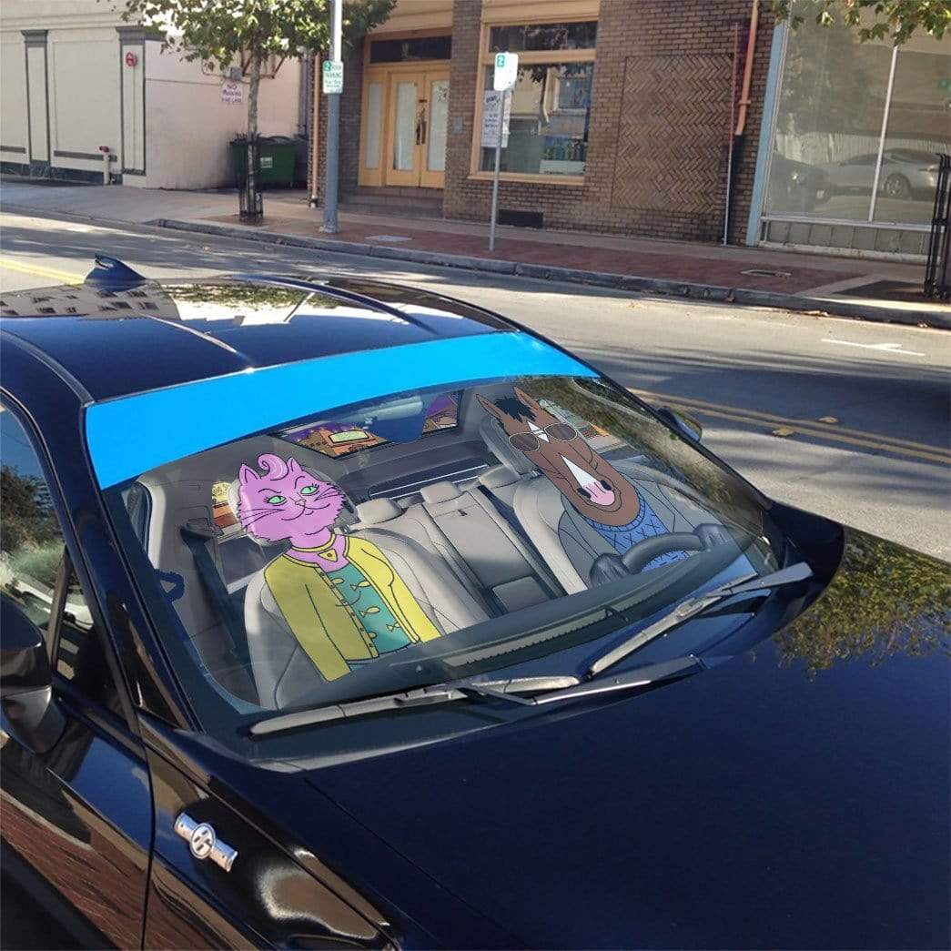 Gearhumans 3D BoJack Horseman Custom Car Auto Sunshade
