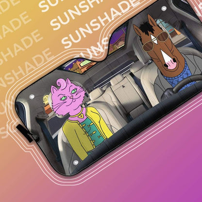 Gearhumans 3D BoJack Horseman Custom Car Auto Sunshade