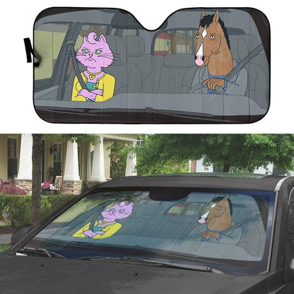 Gearhumans 3D BoJack Horseman Custom Car Auto Sunshade