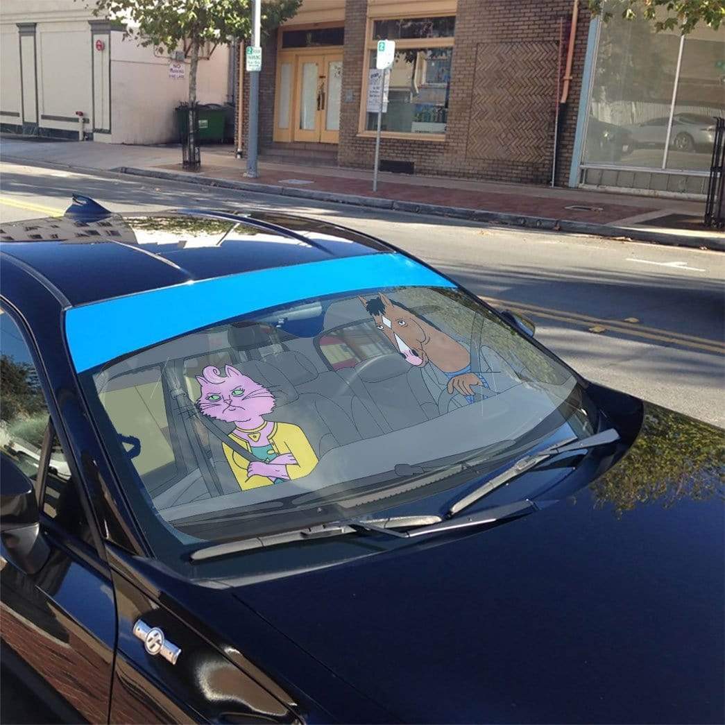 Gearhumans 3D BoJack Horseman Custom Car Auto Sunshade