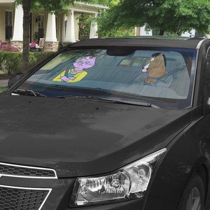 Gearhumans 3D BoJack Horseman Custom Car Auto Sunshade