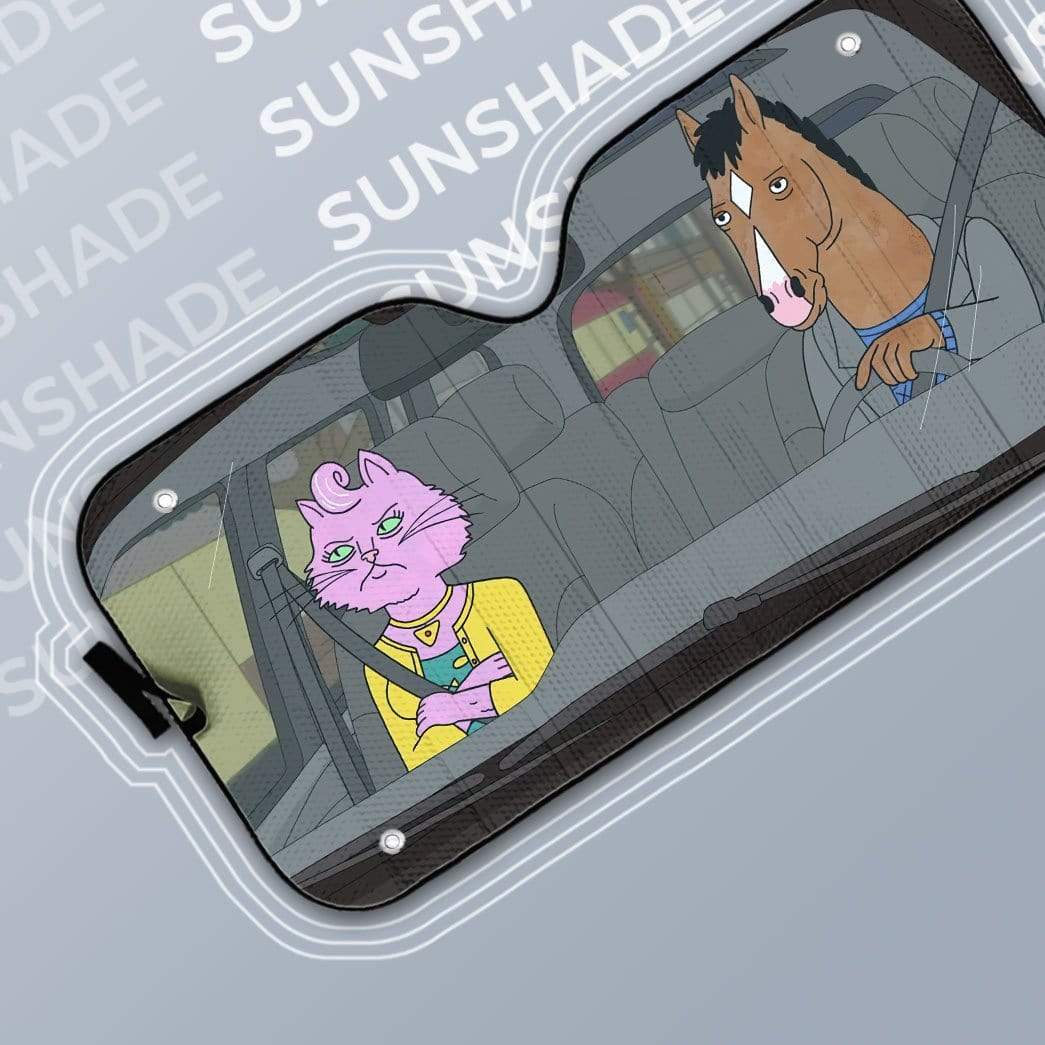 Gearhumans 3D BoJack Horseman Custom Car Auto Sunshade