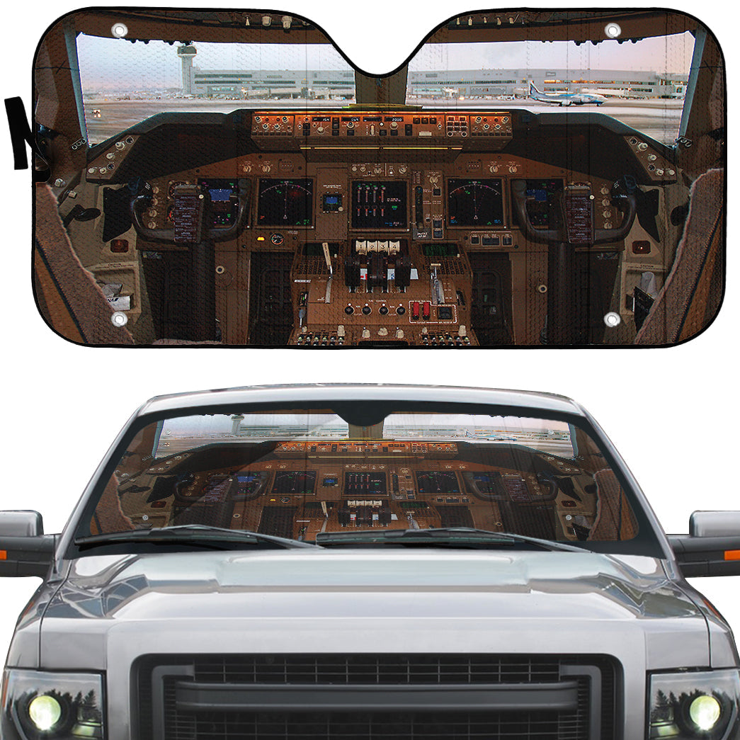 Gearhumans 3D Boeing 747 Airplane Cockpit Custom Car Auto Sunshade