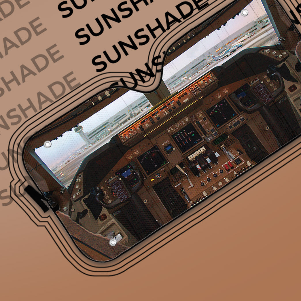 Gearhumans 3D Boeing 747 Airplane Cockpit Custom Car Auto Sunshade