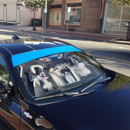 Gearhumans 3D Border Collie Puppy Custom Car Auto Sunshade