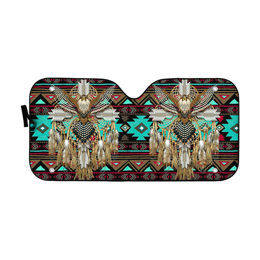 Gearhumans 3D Brown Native America Car Auto Sunshade