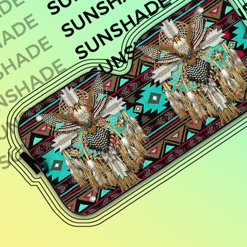 Gearhumans 3D Brown Native America Car Auto Sunshade