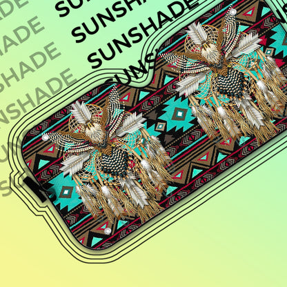 Gearhumans 3D Brown Native America Car Auto Sunshade