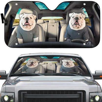 Gearhumans 3D Bulldog 01 Custom Car Auto Sunshade