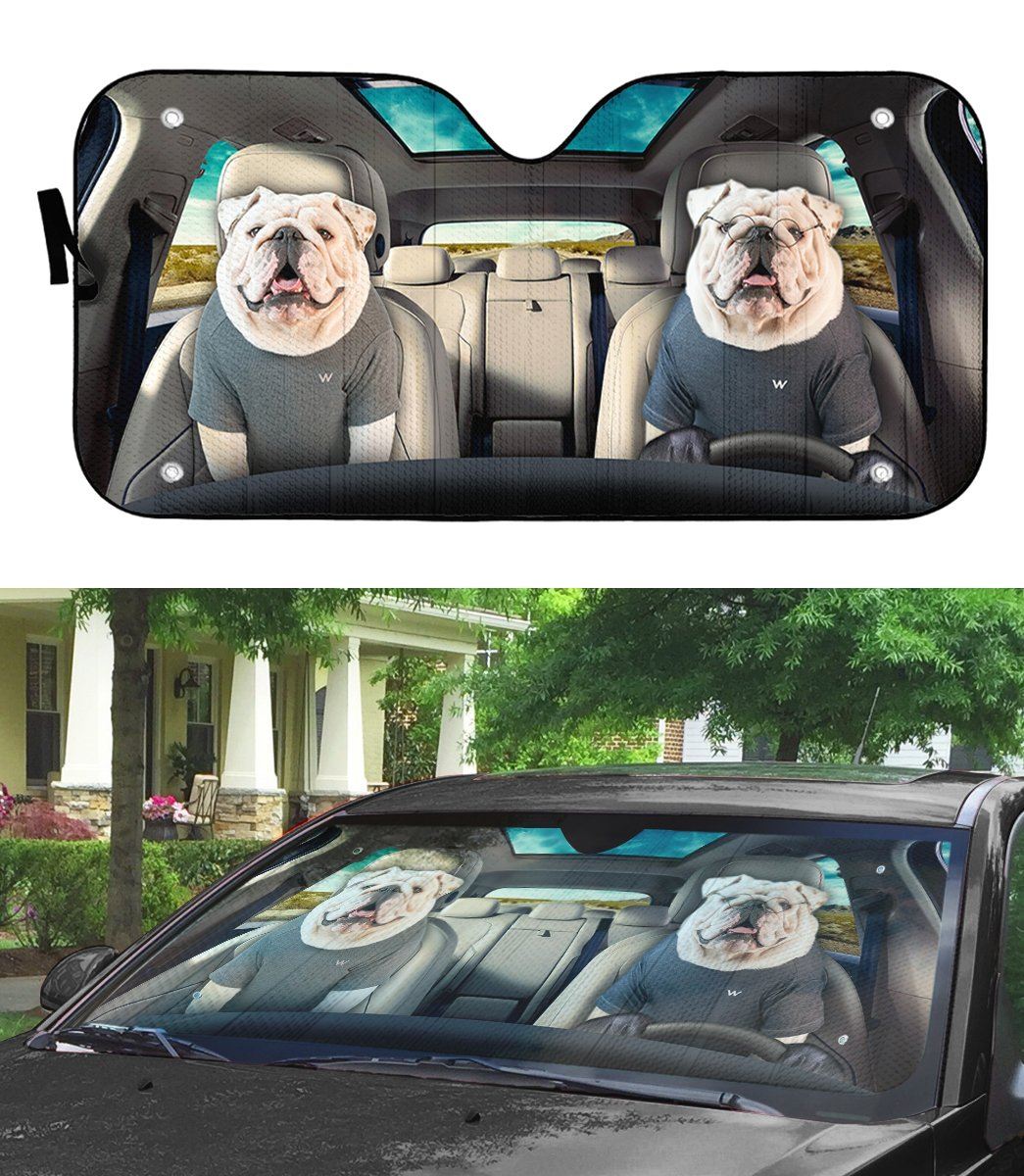 Gearhumans 3D Bulldog 01 Custom Car Auto Sunshade