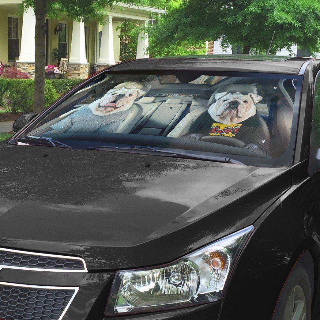 Gearhumans 3D Bulldog 02 Custom Car Auto Sunshade