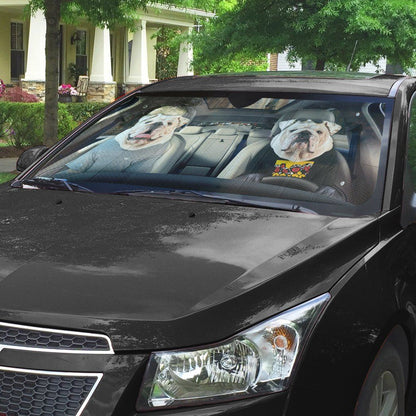 Gearhumans 3D Bulldog 02 Custom Car Auto Sunshade