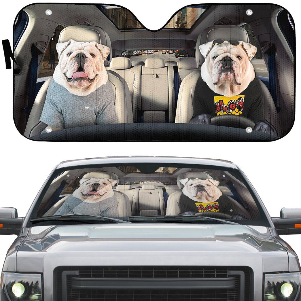 Gearhumans 3D Bulldog 02 Custom Car Auto Sunshade