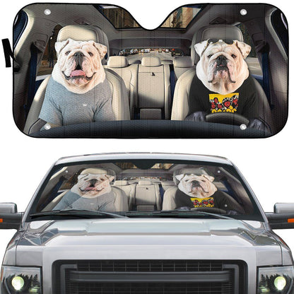 Gearhumans 3D Bulldog 02 Custom Car Auto Sunshade