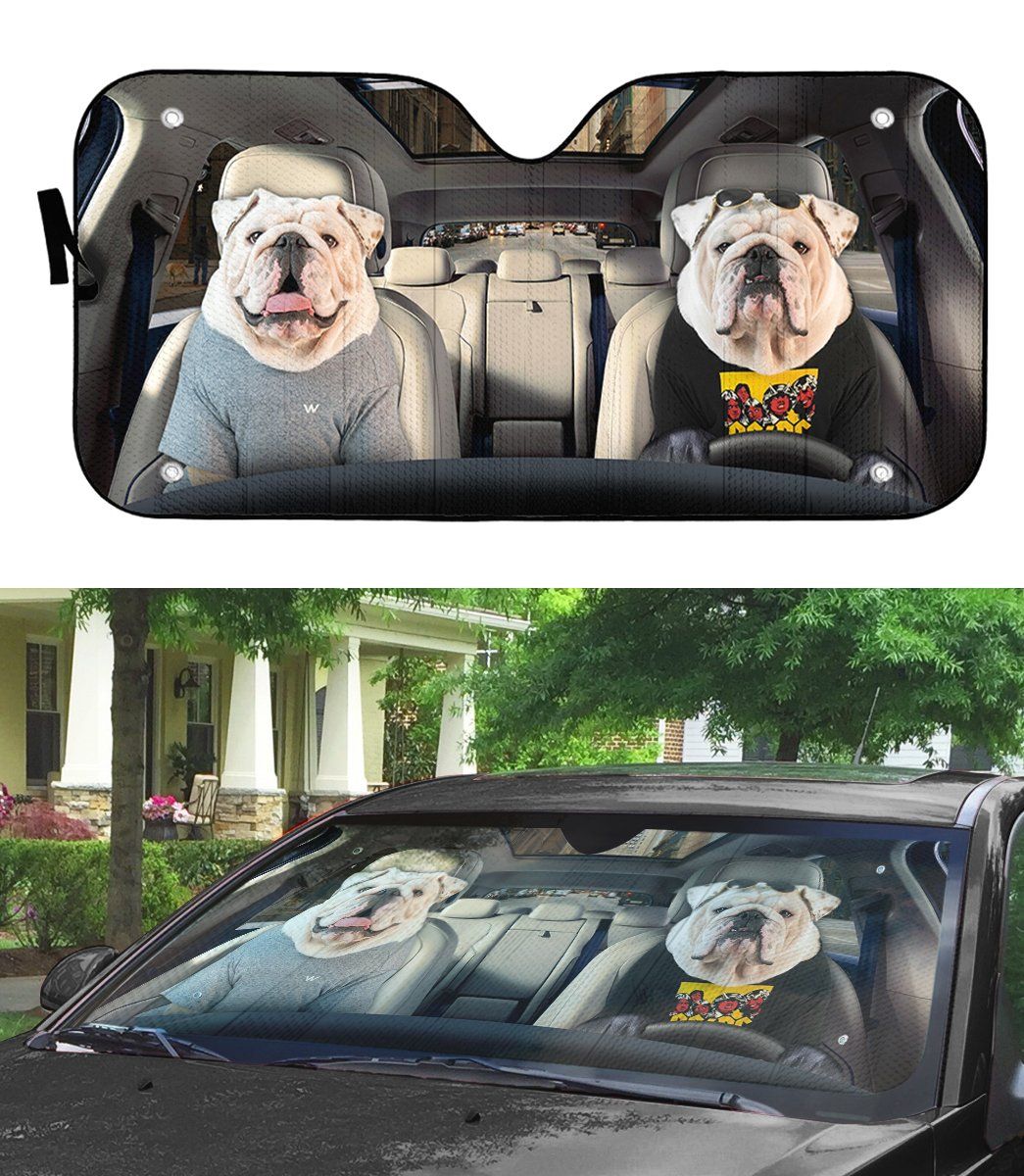 Gearhumans 3D Bulldog 02 Custom Car Auto Sunshade