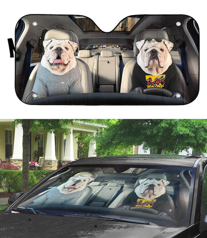 Gearhumans 3D Bulldog 02 Custom Car Auto Sunshade