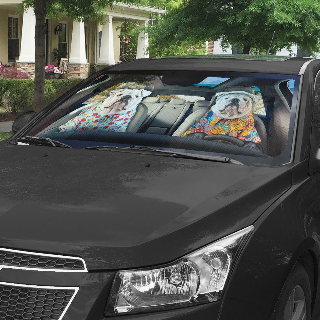 Gearhumans 3D Bulldog 03 Custom Car Auto Sunshade