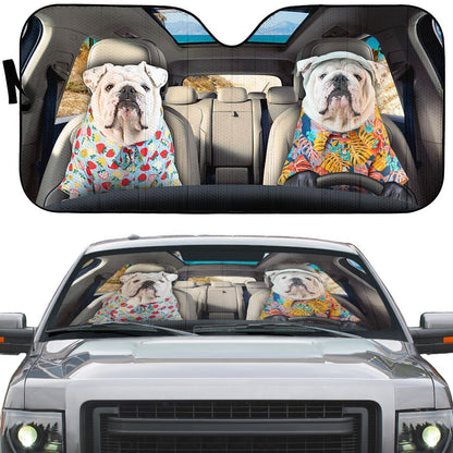 Gearhumans 3D Bulldog 03 Custom Car Auto Sunshade
