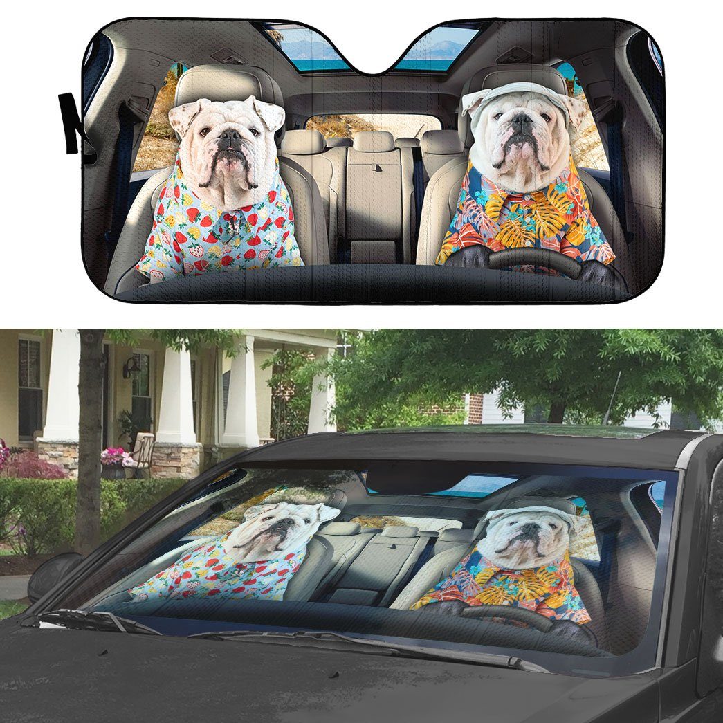 Gearhumans 3D Bulldog 03 Custom Car Auto Sunshade