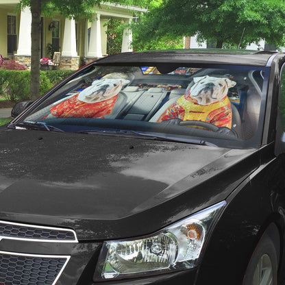Gearhumans 3D Bulldog 04 Custom Car Auto Sunshade