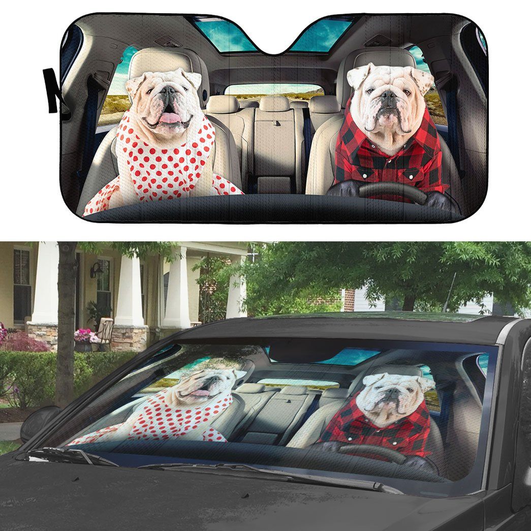 Gearhumans 3D Bulldog 06 Custom Car Auto Sunshade