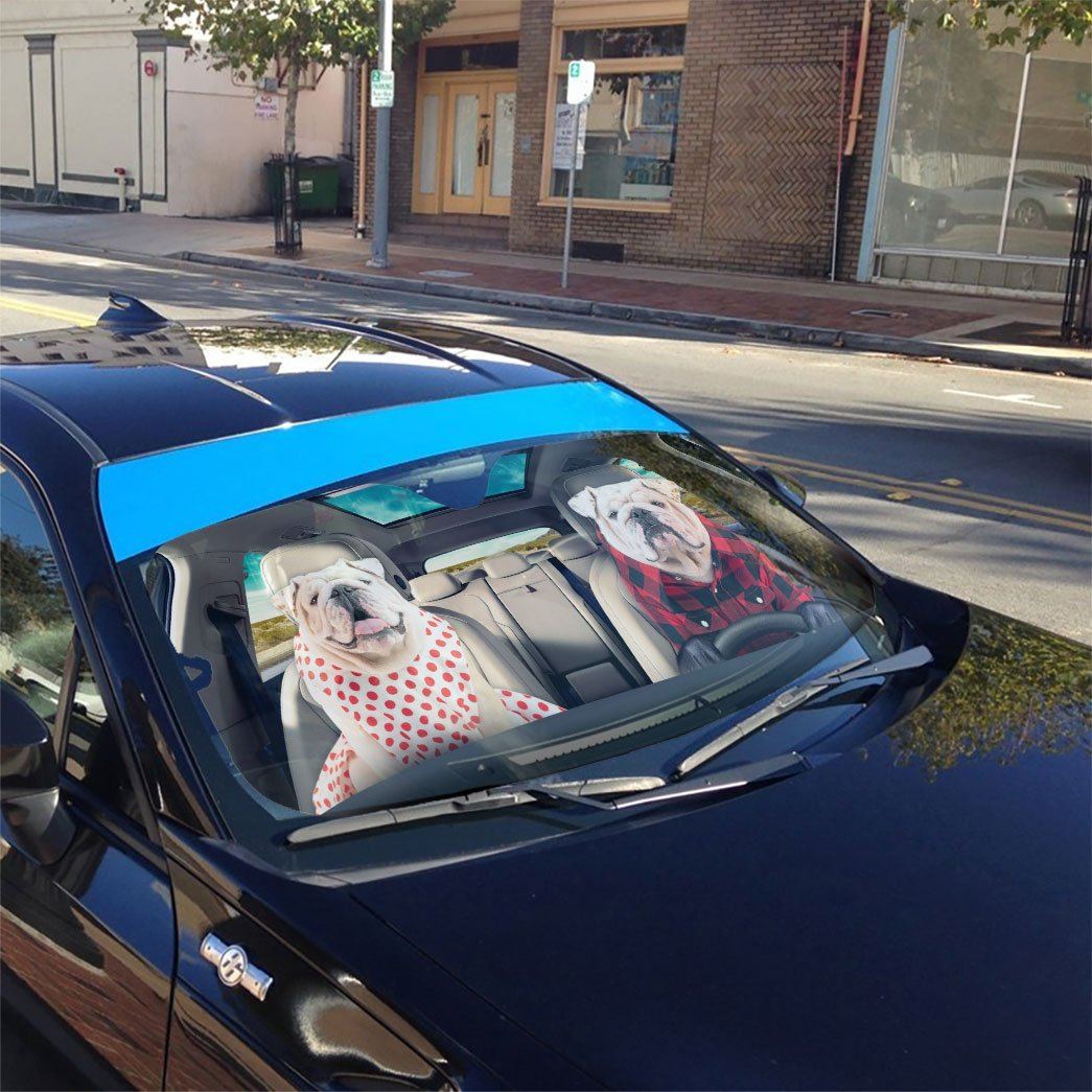 Gearhumans 3D Bulldog 06 Custom Car Auto Sunshade