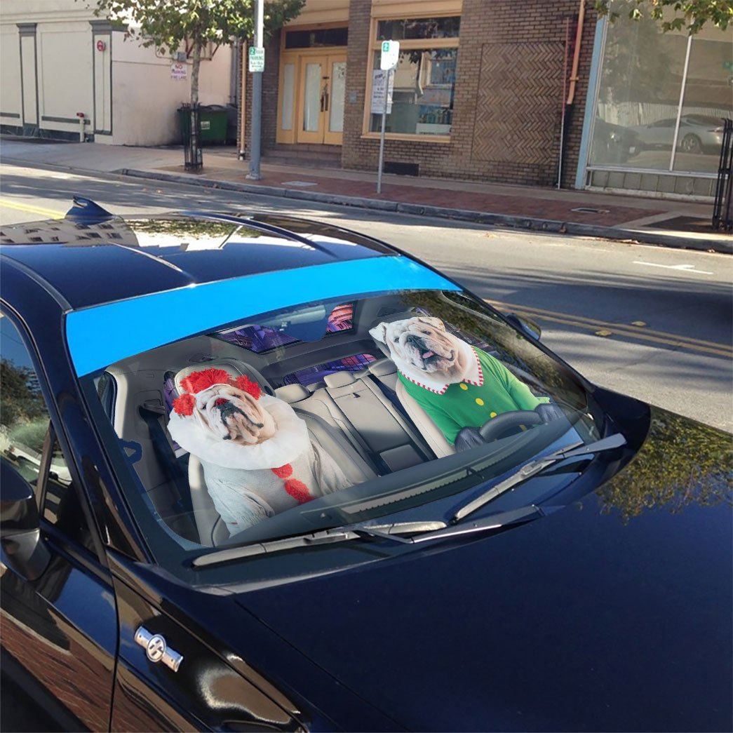 Gearhumans 3D Bulldog 07 Custom Car Auto Sunshade