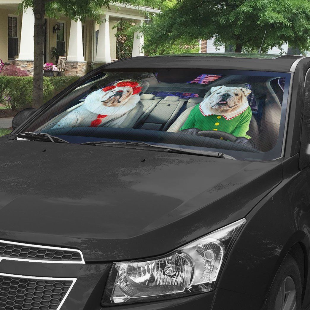 Gearhumans 3D Bulldog 07 Custom Car Auto Sunshade
