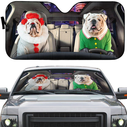 Gearhumans 3D Bulldog 07 Custom Car Auto Sunshade