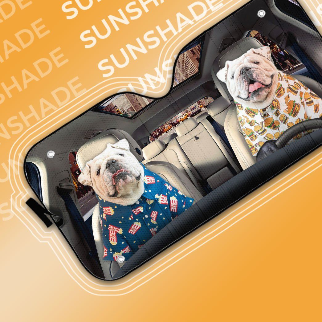 Gearhumans 3D Bulldog 08 Custom Car Auto Sunshade