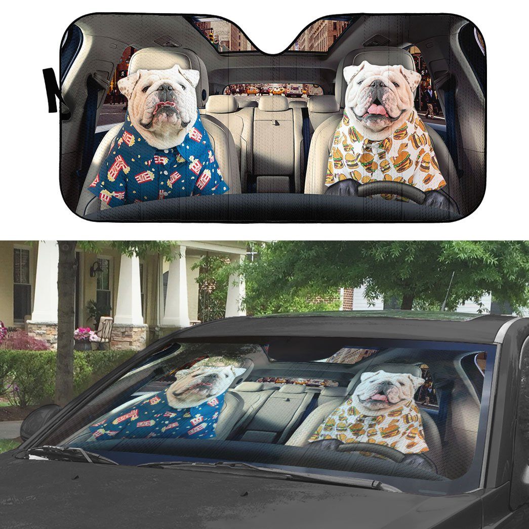 Gearhumans 3D Bulldog 08 Custom Car Auto Sunshade