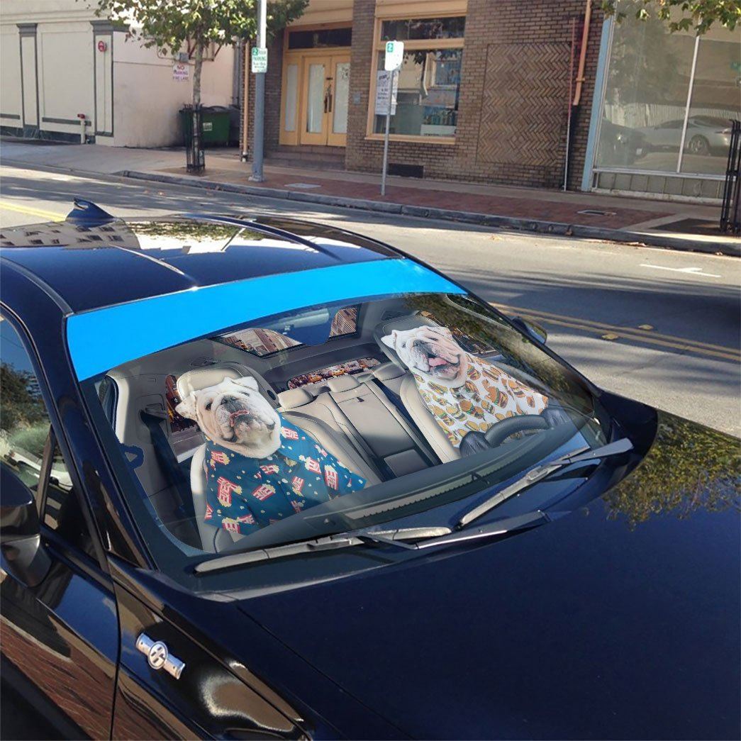 Gearhumans 3D Bulldog 08 Custom Car Auto Sunshade