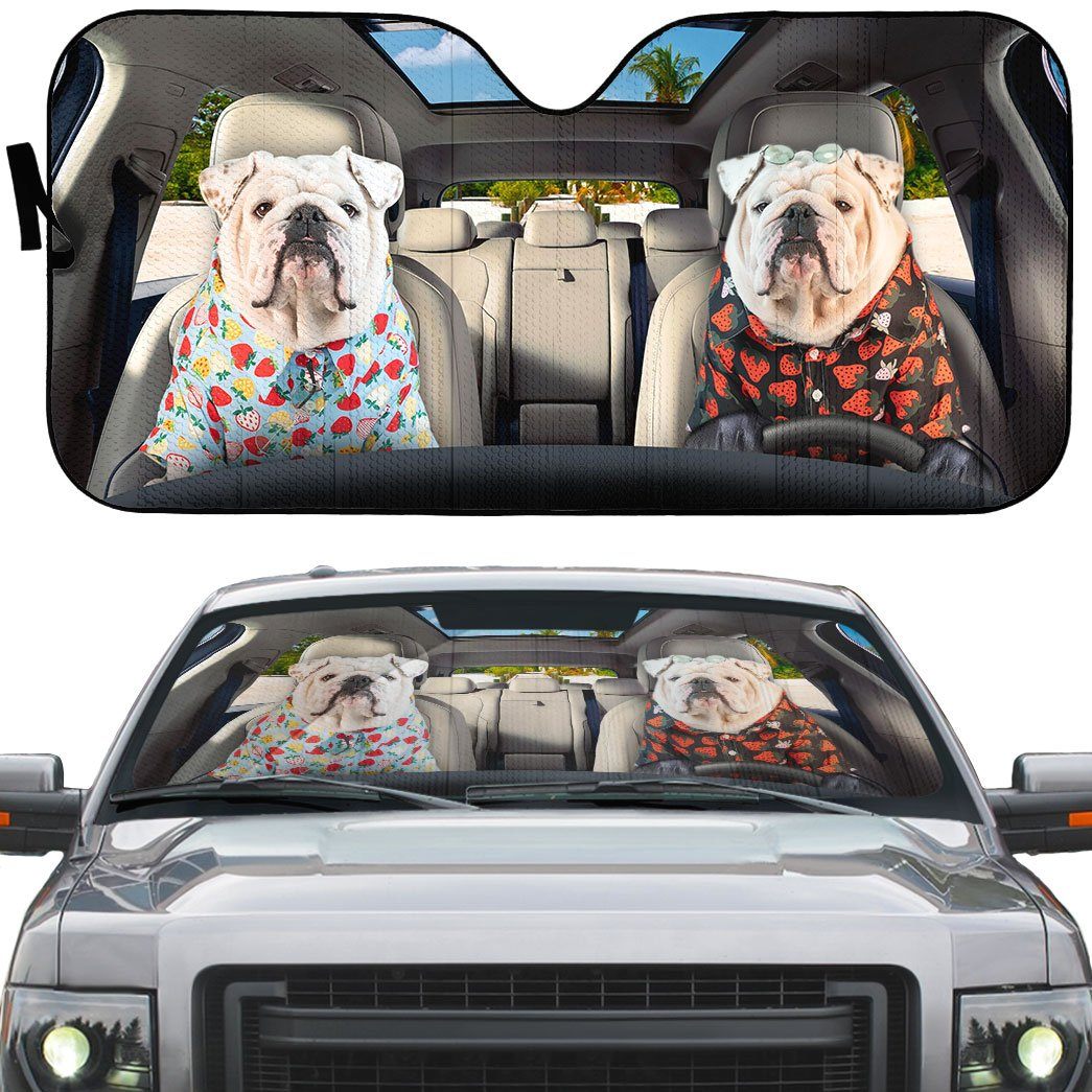 Gearhumans 3D Bulldog 09 Custom Car Auto Sunshade