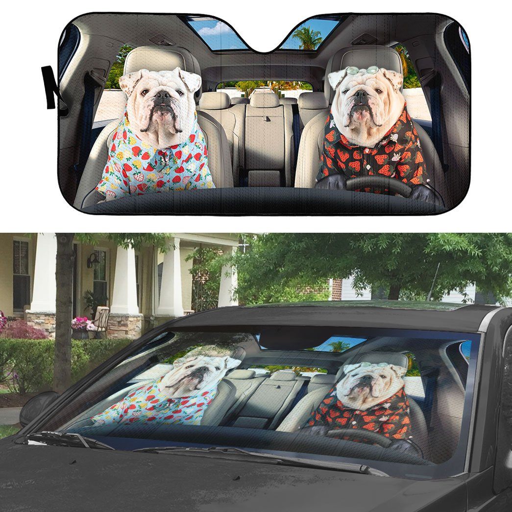 Gearhumans 3D Bulldog 09 Custom Car Auto Sunshade