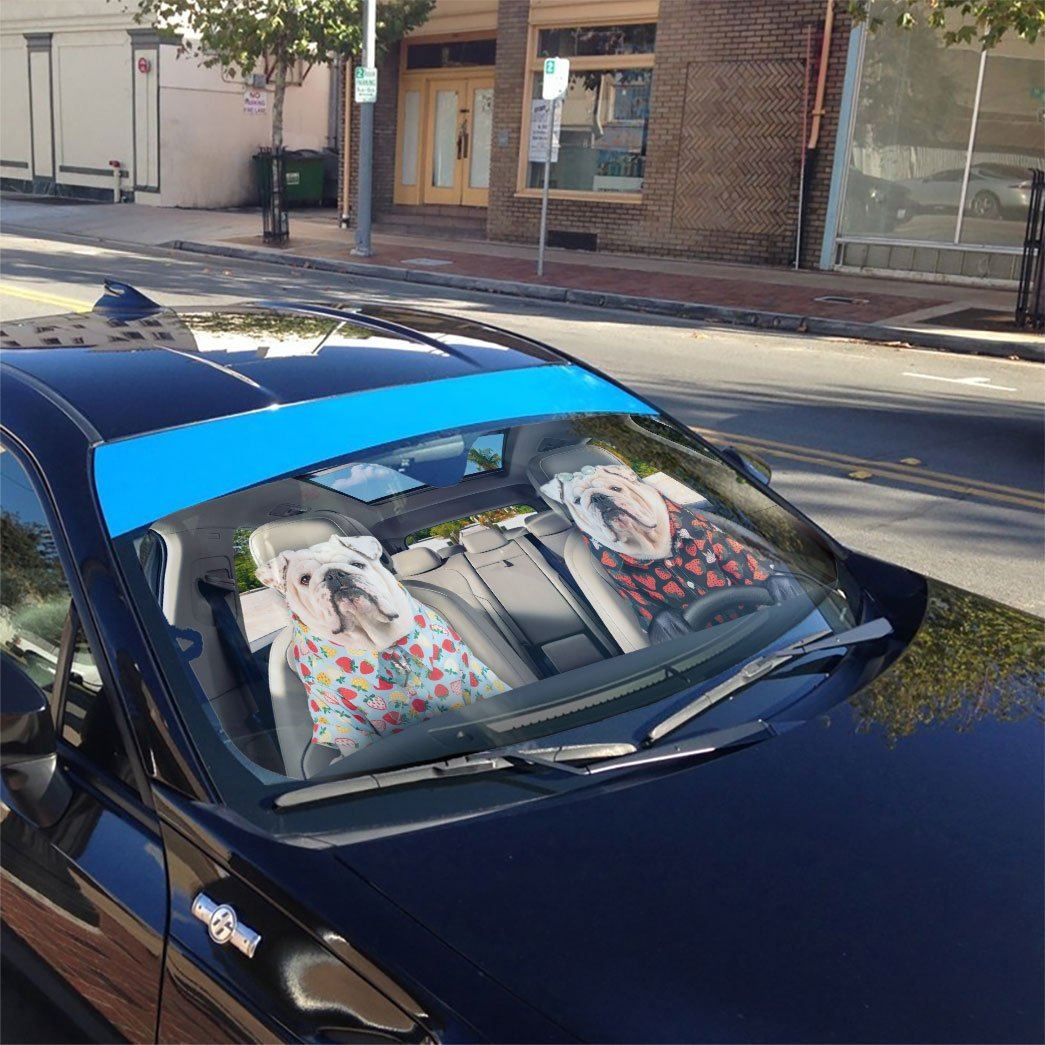 Gearhumans 3D Bulldog 09 Custom Car Auto Sunshade