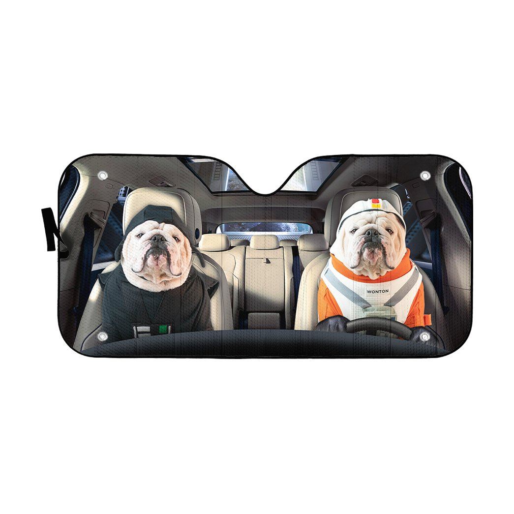 Gearhumans 3D Bulldog 10 Custom Car Auto Sunshade