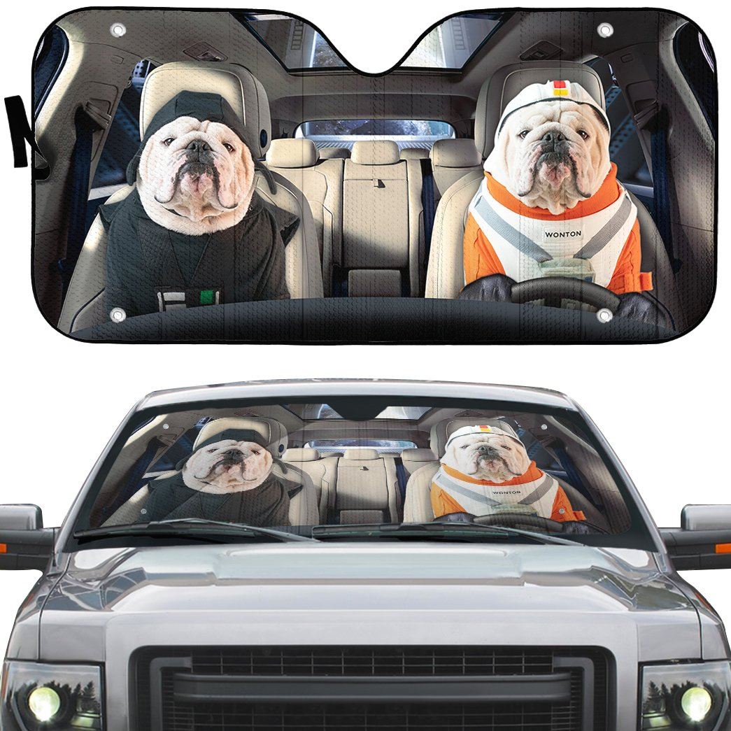 Gearhumans 3D Bulldog 10 Custom Car Auto Sunshade