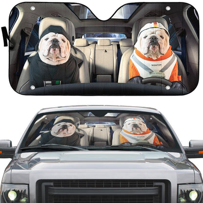 Gearhumans 3D Bulldog 10 Custom Car Auto Sunshade