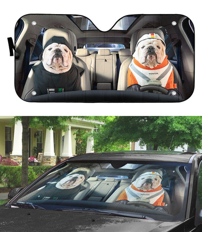 Gearhumans 3D Bulldog 10 Custom Car Auto Sunshade