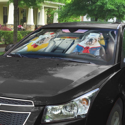 Gearhumans 3D Bulldog 11 Custom Car Auto Sunshade
