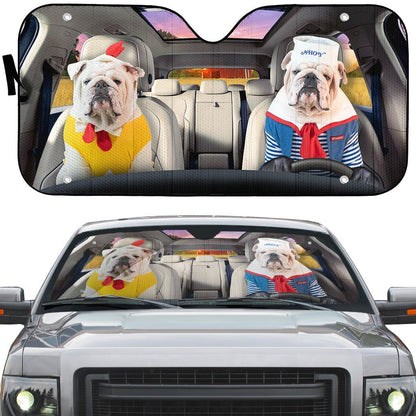 Gearhumans 3D Bulldog 11 Custom Car Auto Sunshade