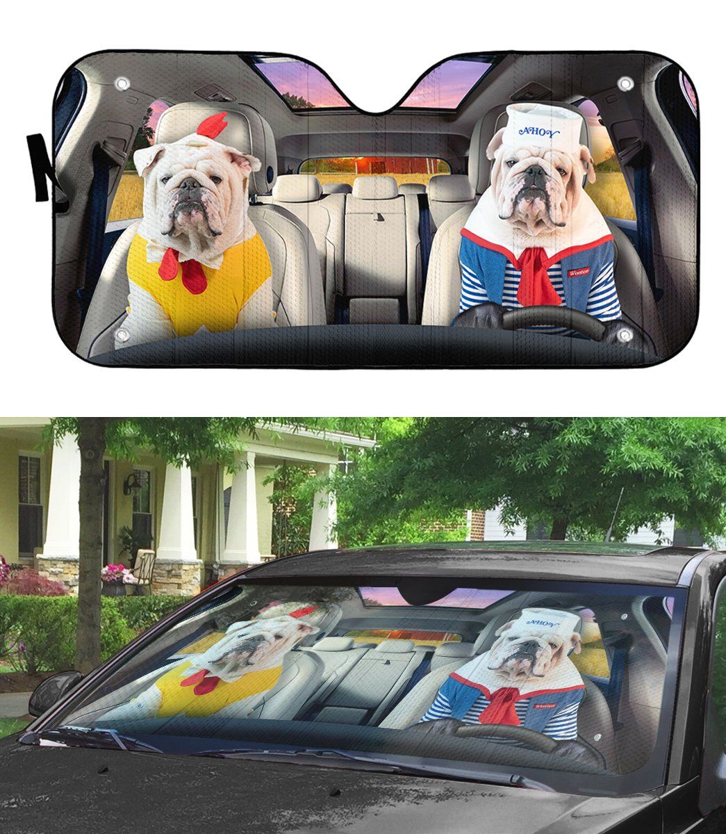 Gearhumans 3D Bulldog 11 Custom Car Auto Sunshade