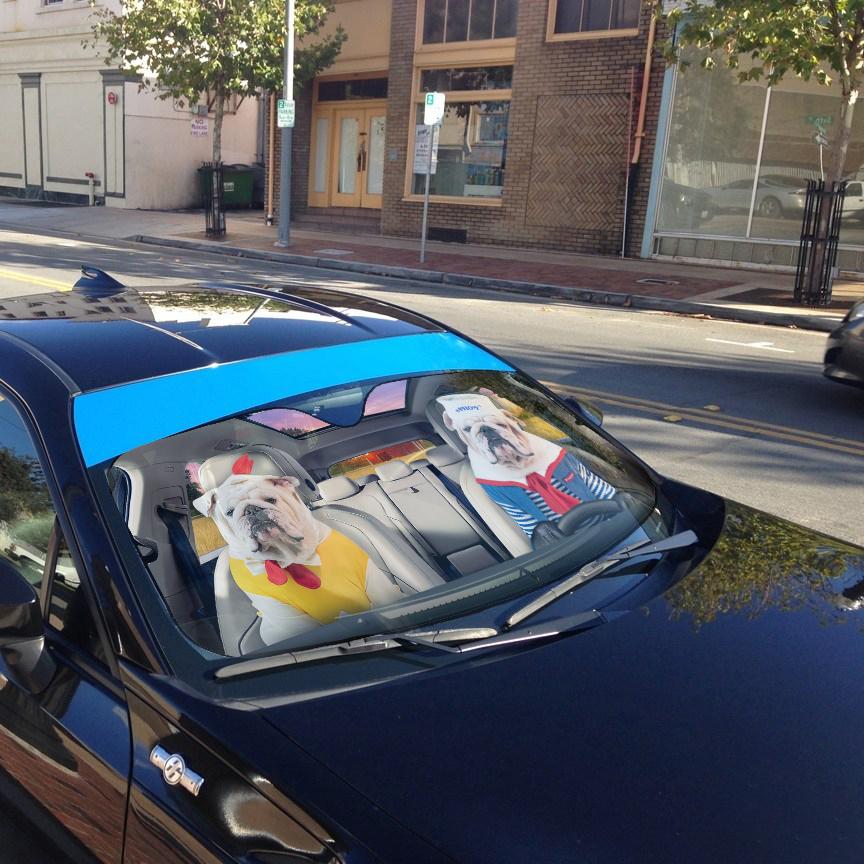 Gearhumans 3D Bulldog 11 Custom Car Auto Sunshade