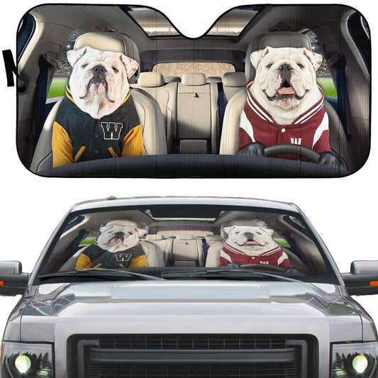 Gearhumans 3D Bulldog 22 Custom Car Auto Sunshade