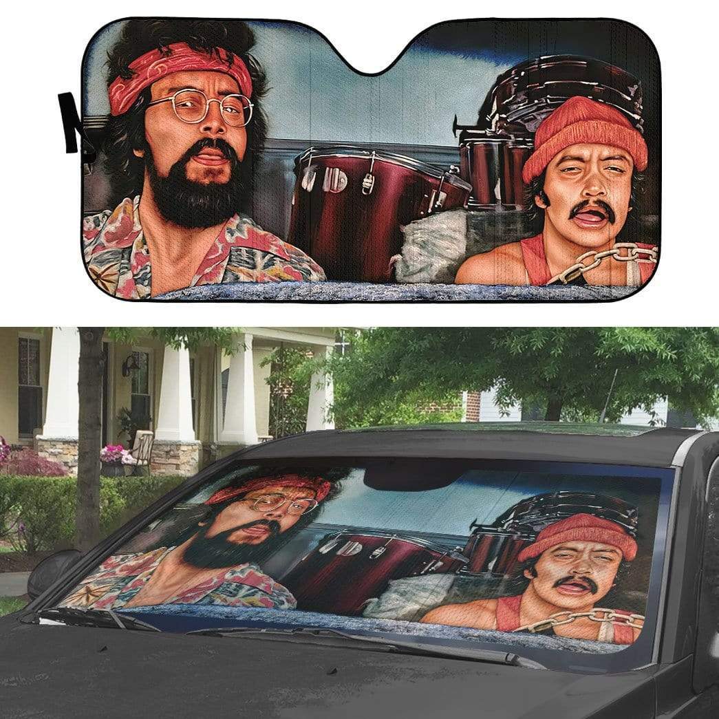 Gearhumans 3D CHEECH AND CHONG Custom Car Auto Sunshade