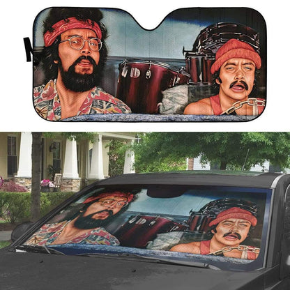 Gearhumans 3D CHEECH AND CHONG Custom Car Auto Sunshade